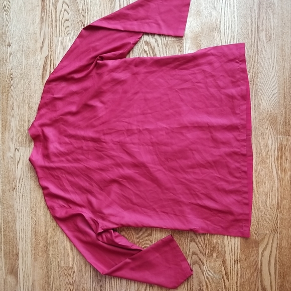 (12-14) Attitude 100% Silk Beaded Embroidered Button Down Top ❤ Long Sleeve - Picture 7 of 7